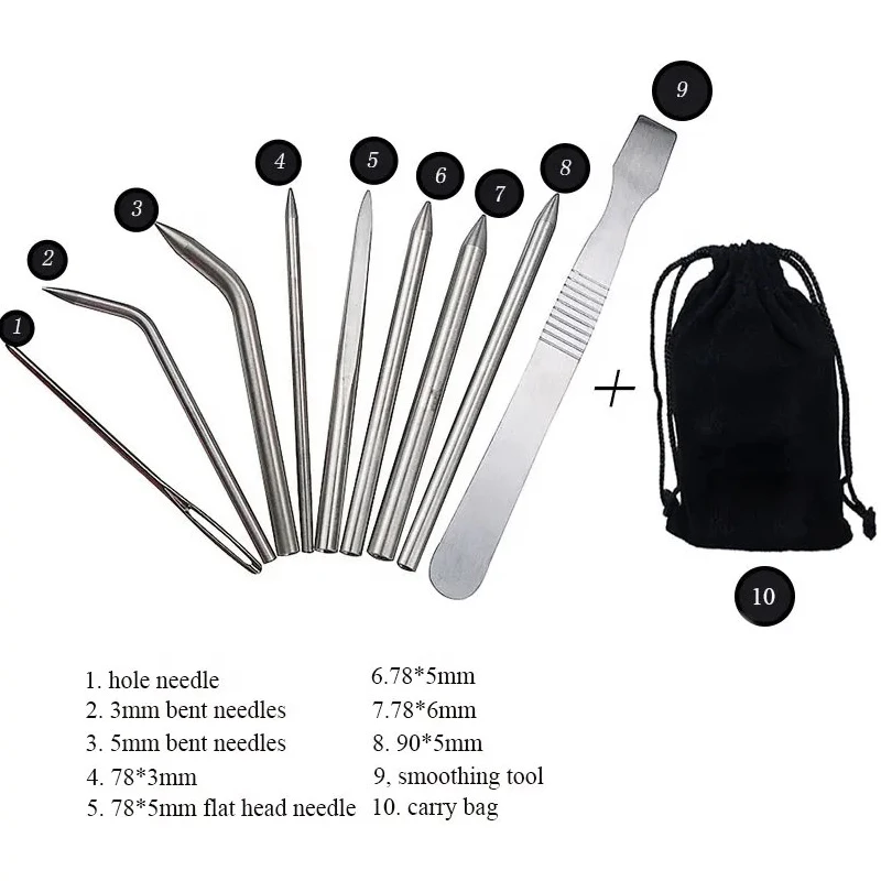 Paracord Bracelet Handmade DIY Weaving Tool 9 Pieces Stainless Steel Umbrella Rope Braided Knitting Needle Set