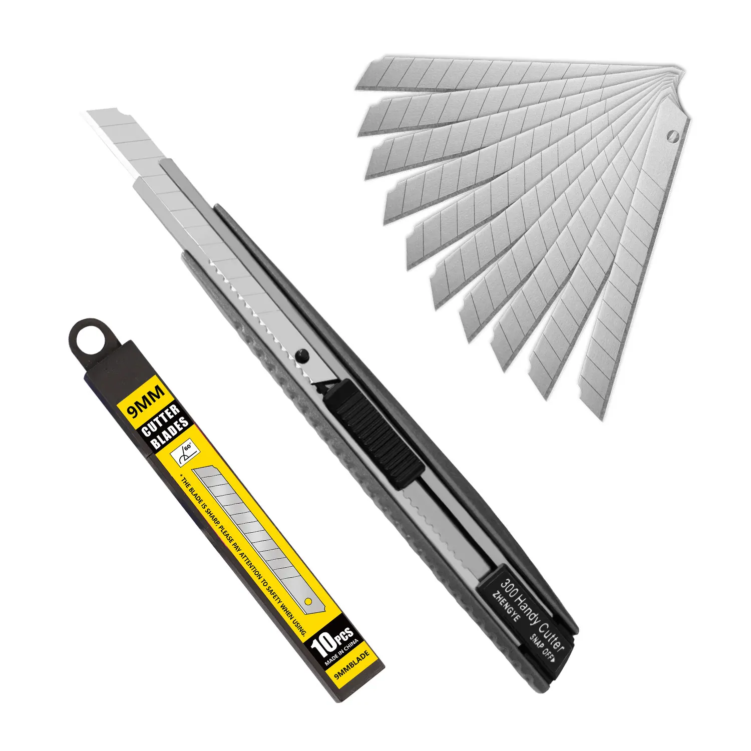 ZY-63 Custom Heavy duty Aluminium alloy Handle Utility Knife 9mm Sk2 Snap off Knife Sharp and Durable Cutter Knives