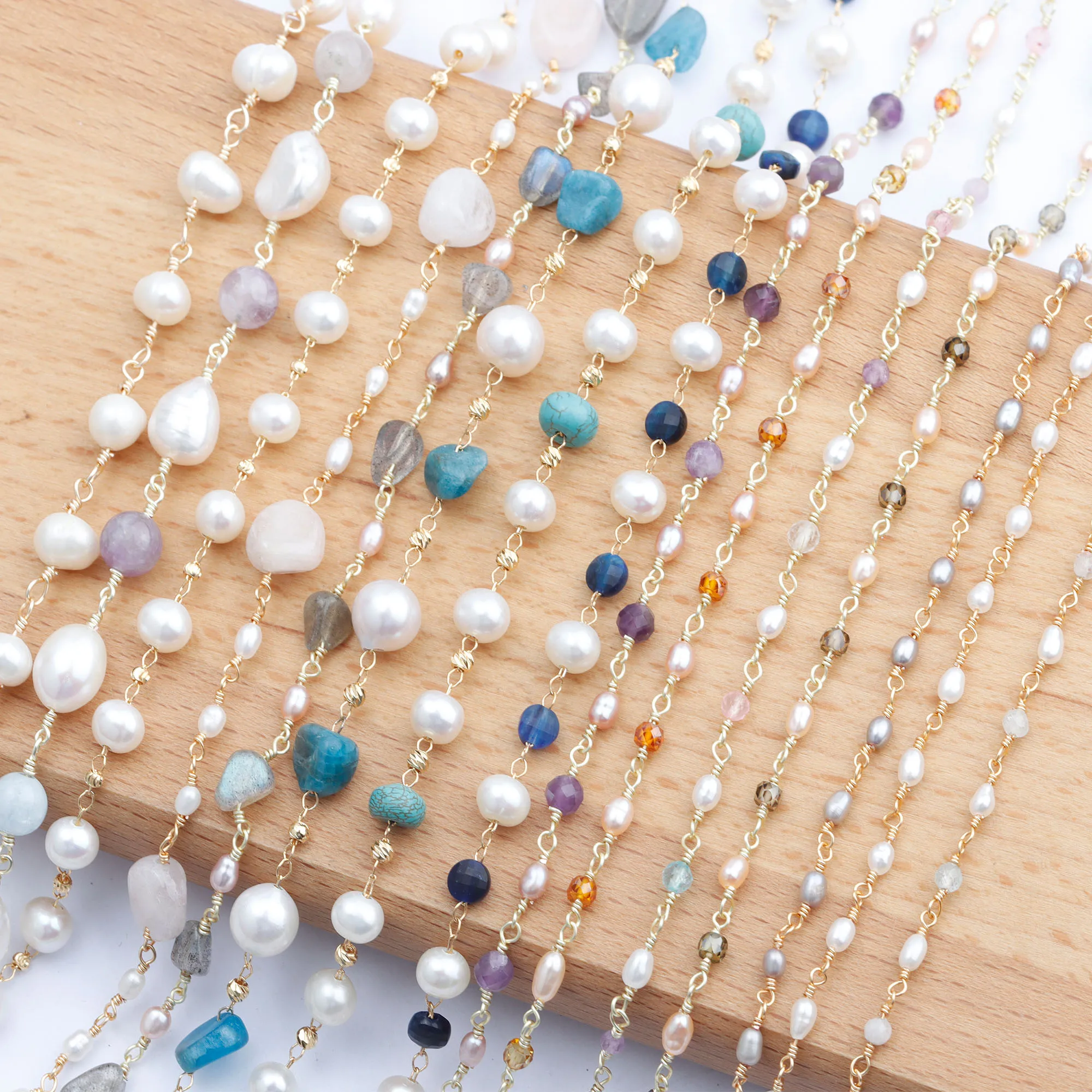 Irregular Gemstone Pearl Diy Handmade Chain Diy Necklace Jewelry Making Accessories C80