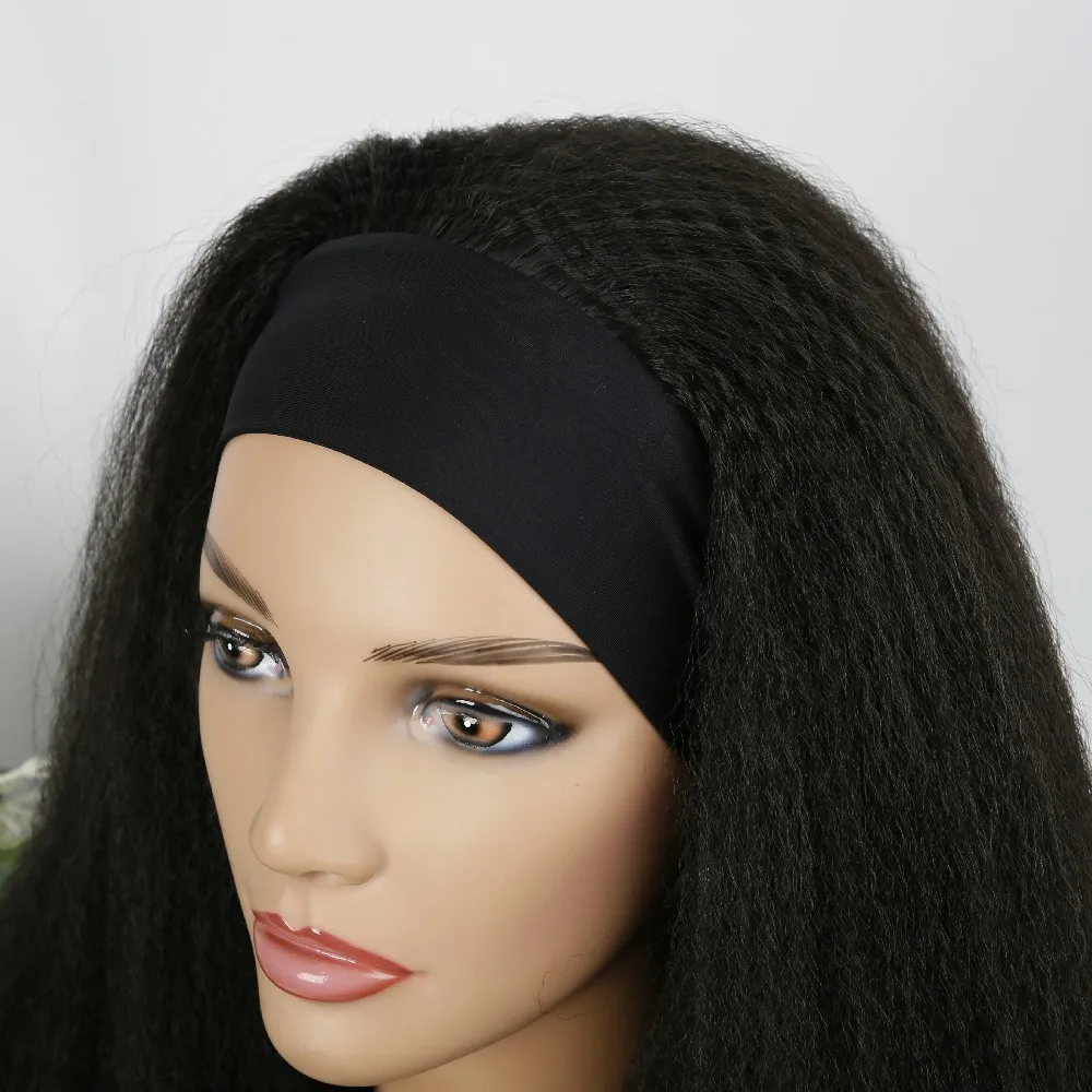 Kinky Curly Wig Headband Wigs 100%High Temperature Fiber Synthetic Hair Kinky Curly Wig  for Black Women