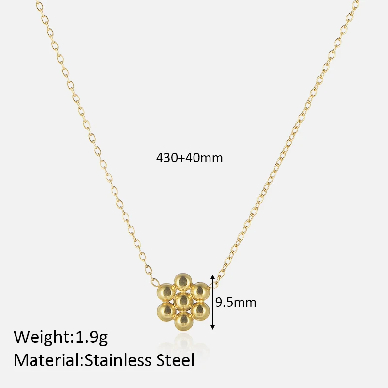 Hot Sale Stainless Steel 18K Gold  Chain pendant with little balls Necklace For Women