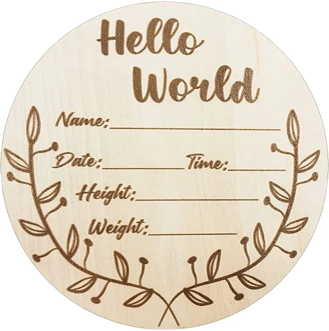 In Baby Name Signs Gift Nursery Wall Decor Hello World Newborn Sign for Nursery Baby Shower Tailai 5.8 in Decoration Souvenir