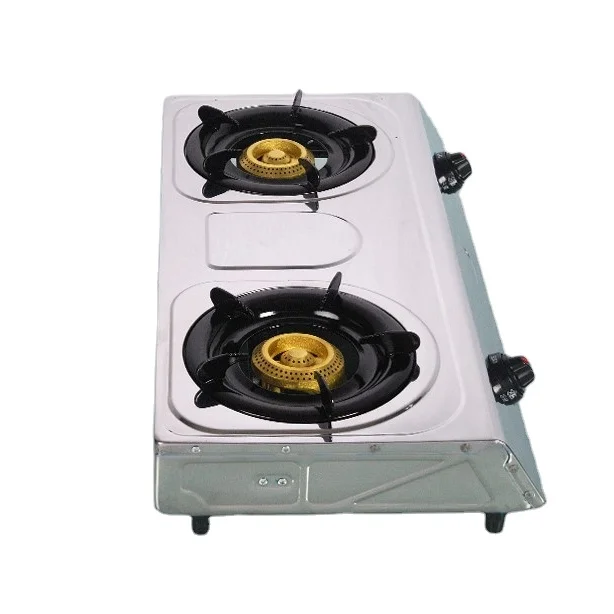 kitchen cooker appliance  lpg stainless steel silver gas stove 2 burner
