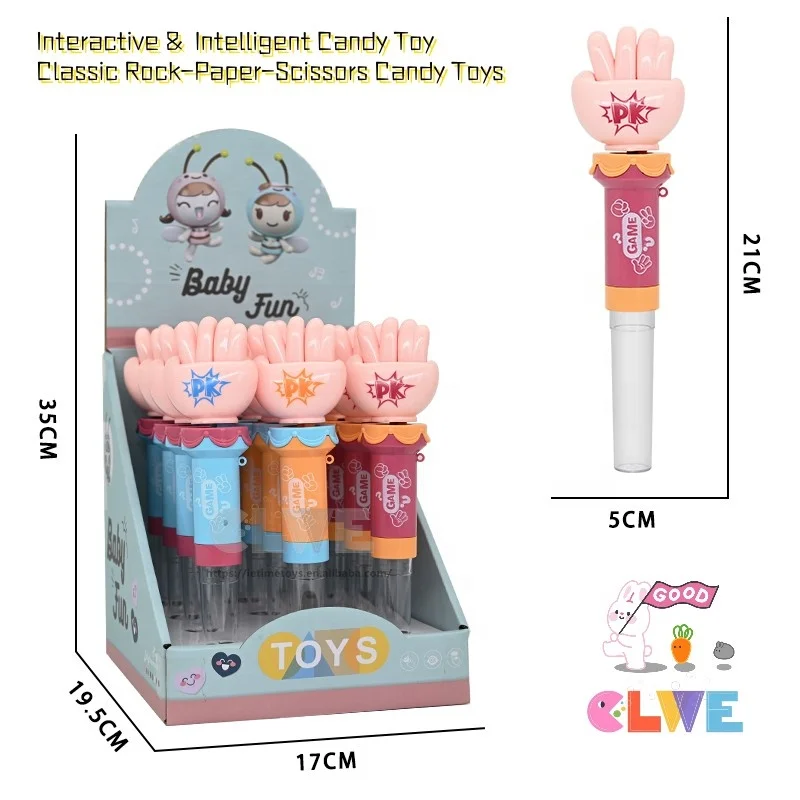 2024 Novelty design macaron color Interactive and Intelligence candy toy educational Rock-Paper-Scissors toy candy for kids