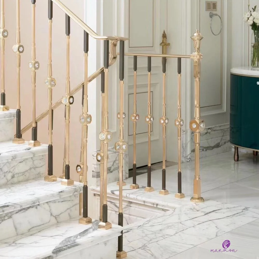
Noble Decorative Plated Brass Balusters With Crystal for Sparkling Staircase and Balustrades 