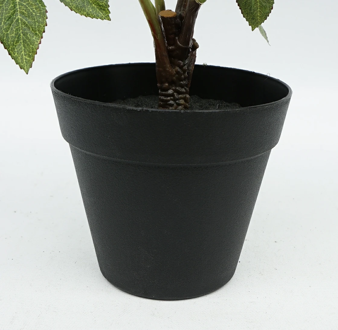 49Cm Potted  Camellia Rose W/Pot Artificial Glitter Rose Flower Heads Rose Flowers Artificial Decoration