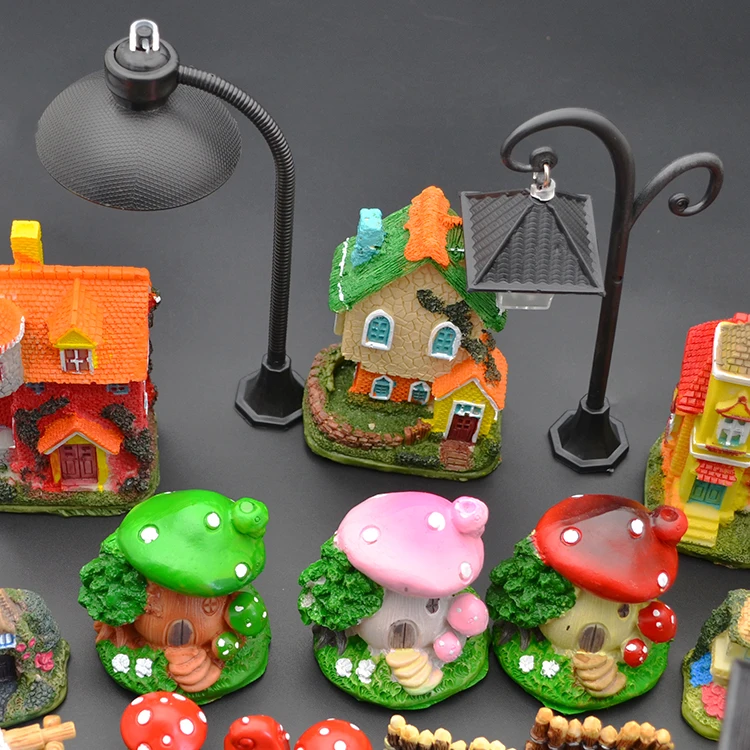 Kids toys fairy garden miniatures ornaments figurine bonsai home dollhouse doll decoration Castle resin mini house figurine