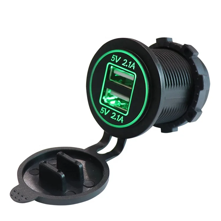Motorcycle Boat Car Power Adapter USB Socket Charger 5V 4.2A Dual USB Charger For Motorbike Auto