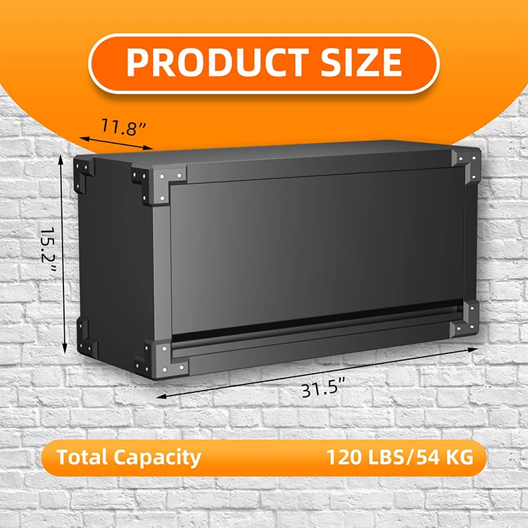 JH-Mech Metal Storage Cabinet Heavy Duty Black Lateral Office Furniture Cabinet Wall Mount Steel Cabinet