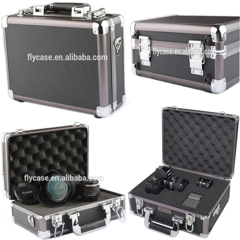 
2021 Aluminum Camera Camcorders case , Photographic Equipment case with sponge inside camera case for carry 