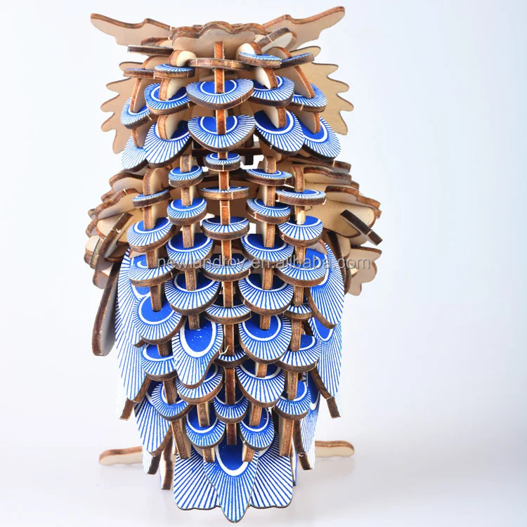 Creative Owl Animals Popular Wholesale Wooden Jigsaw early education intellectual development toys