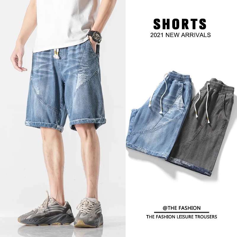 Size M-8XL Short Damage Jeans for Men Custom Logo Denim for Men Short Jean Half Pants Street Wear Casual Denim Shorts