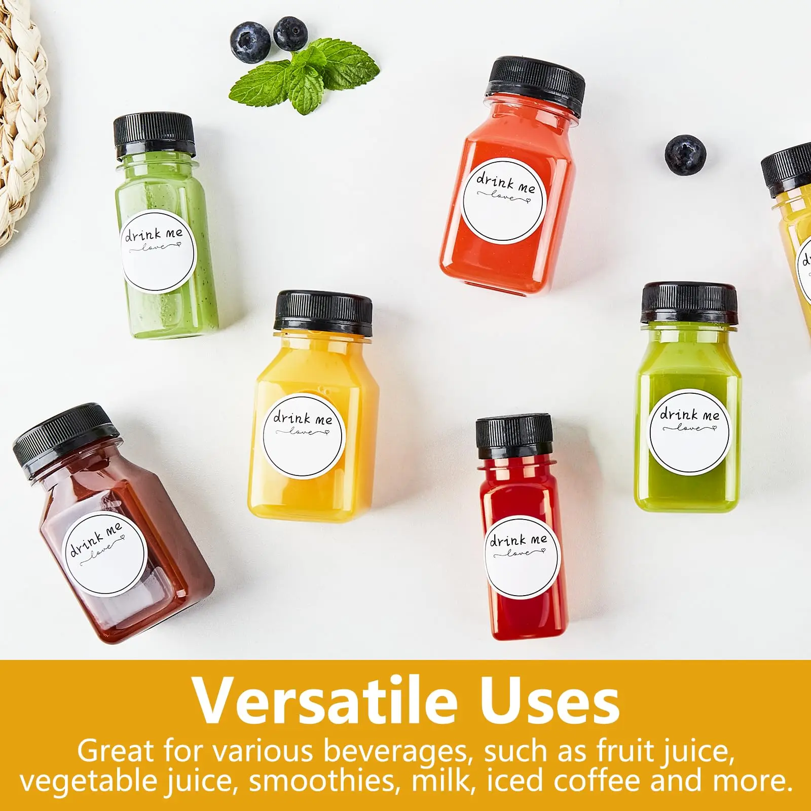 Square High Quality 60ml 120ml 2oz 4oz Fruit Juice PET Beverage Plastic Bottles Juice and Water