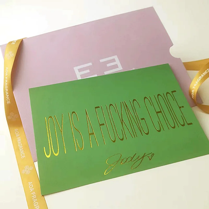 Luxury Colour Printed Greeting Cards with Thank You Logo and Envelope for Wedding Birthday Packaging Labels