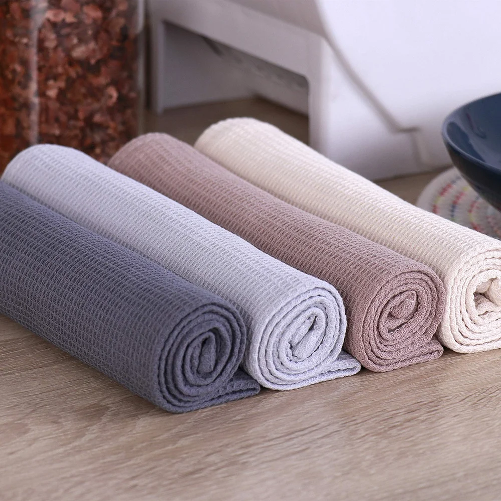 100% Cotton Waffle Weave Kitchen Dish Cloths Super Absorbent Kitchen Towels