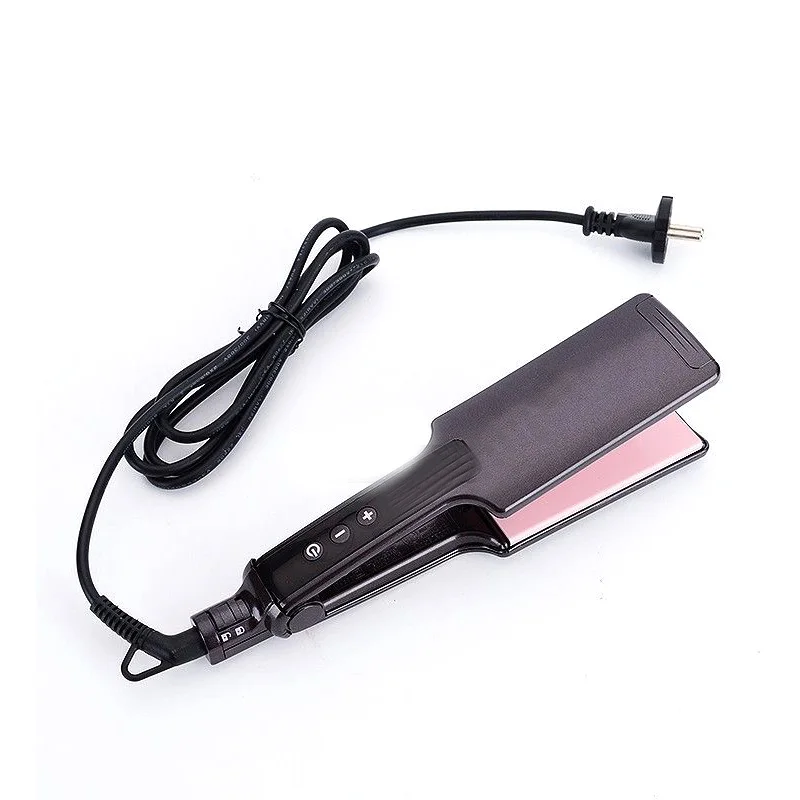 Wholesale factory price private label wide plate steam pod fast high heat flat iron hair straightener titanium professional