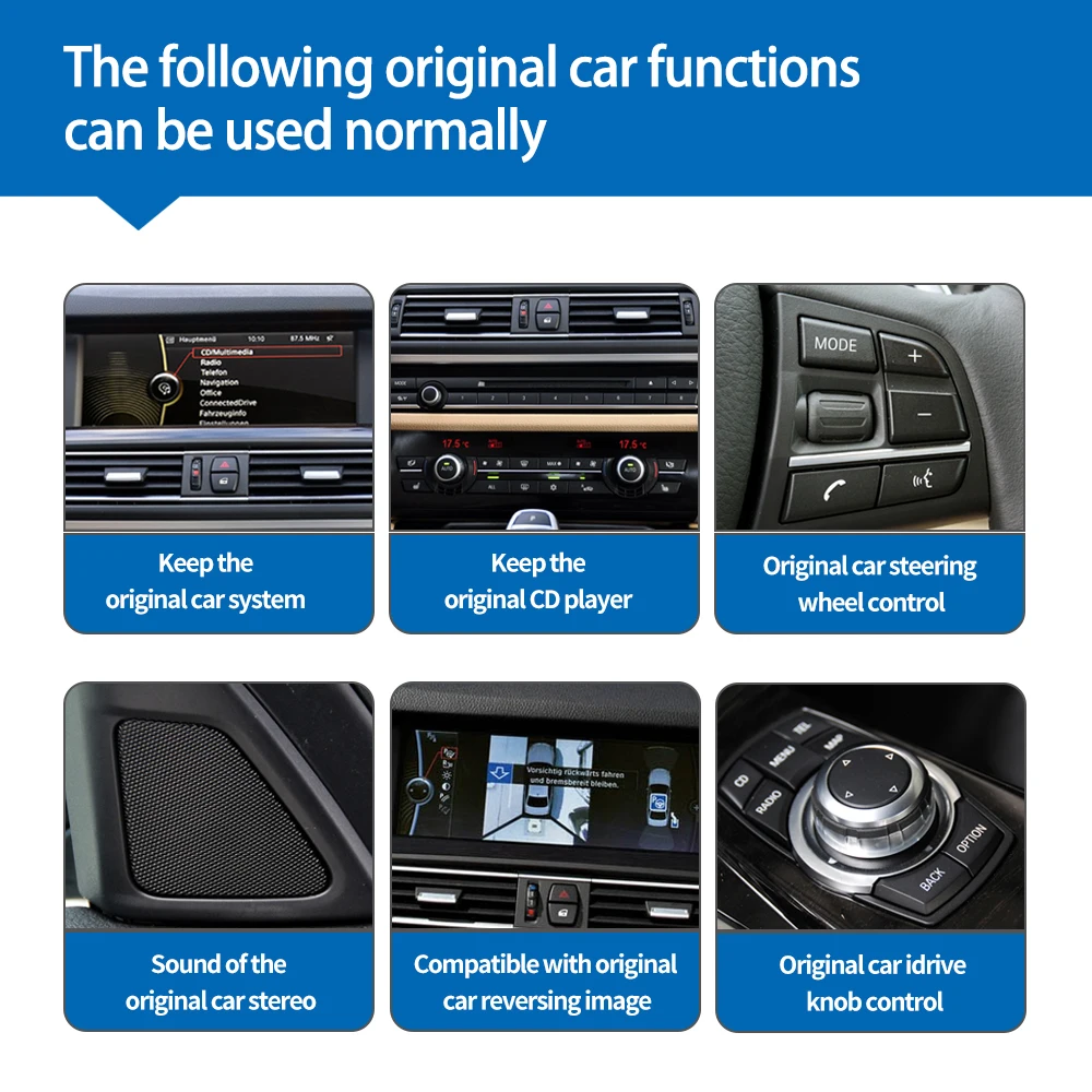 10.25' Wireless Carplay Android 13 Touch Screen For BMW NBT E84   F01 F02 F07 F10 F12 F20 F22 F25 F26 F30 F45 F52