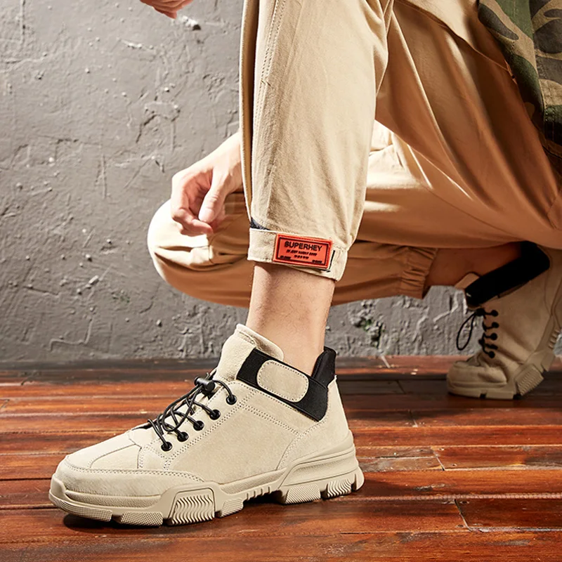 Factory Shoes Brand Army Shoes Faux Suede Hiking Boots Military Boots Rick Owens Boots
