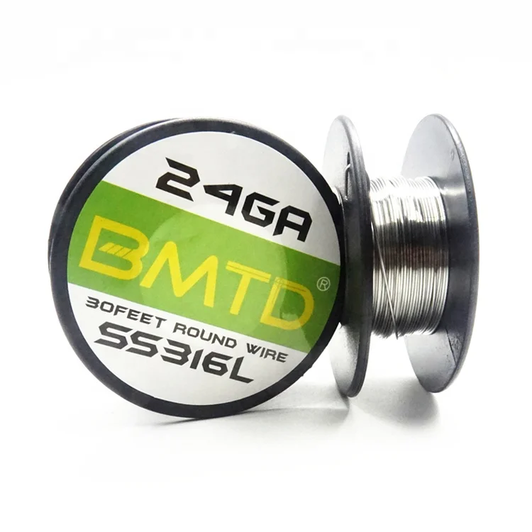 BMTD stainless steel prebuilt coil vape wire 22ga 24 26 28 30 32 gauge SS316l wire for vape