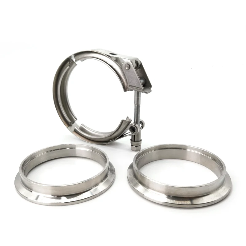 304 stainless steel V Band Clamp With Male Female Flanges For Turbo Exhaust Downpipes Customization From Samples/Designs