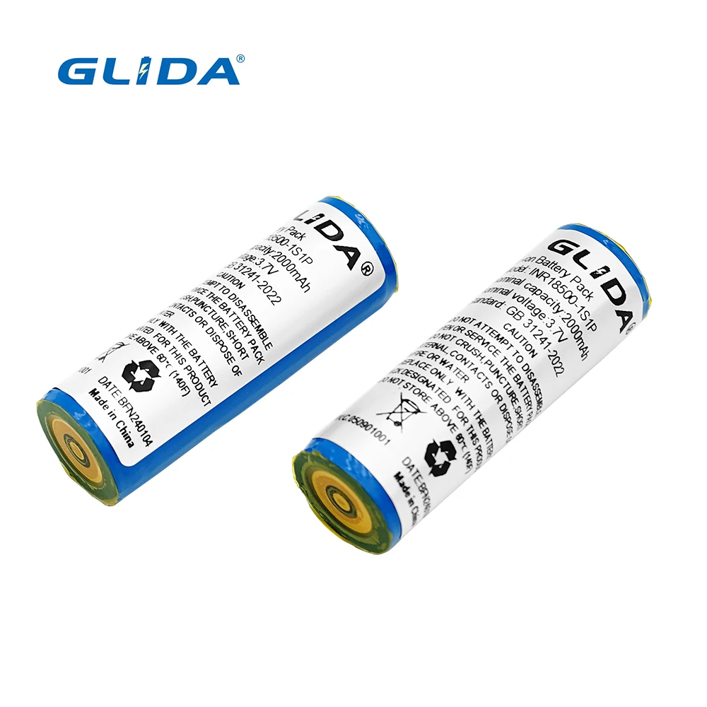 18650 3.7v Rechargeable Lithium Ion Battery  High Capacity 2000mah With Flat Head Cylindrical Cells For Sound Equipment