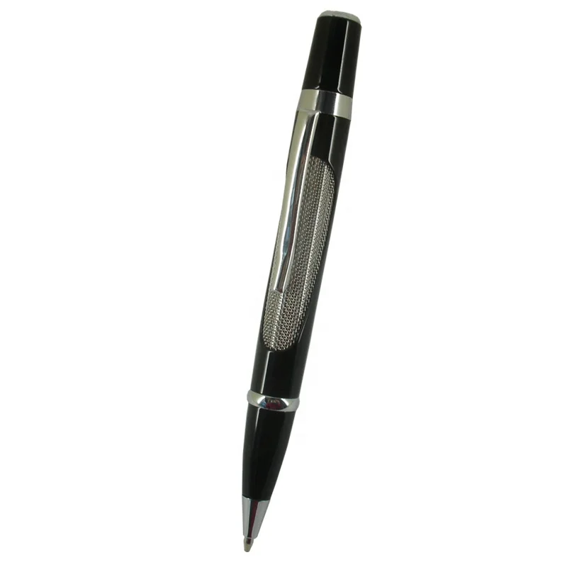 ACMECN Classic Unisex Mini Ballpoint Pen Lacquer Black Metal Braid Pen Custom Logo Brand Ball Pens