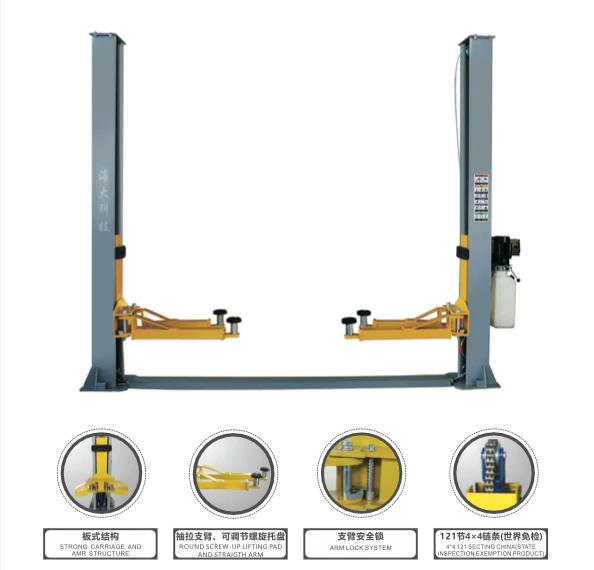 4Tons Manual Two Side Release Dual Cylinder Cai Lift Hoist Auto Elevator 2 Post 4000KG Double Cylinder Hydraulic Lift