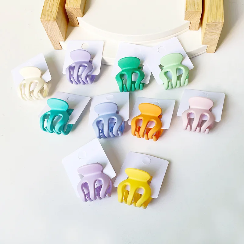 10pcs/set small flower butterfly hair claw clips plastic candy color for women girls