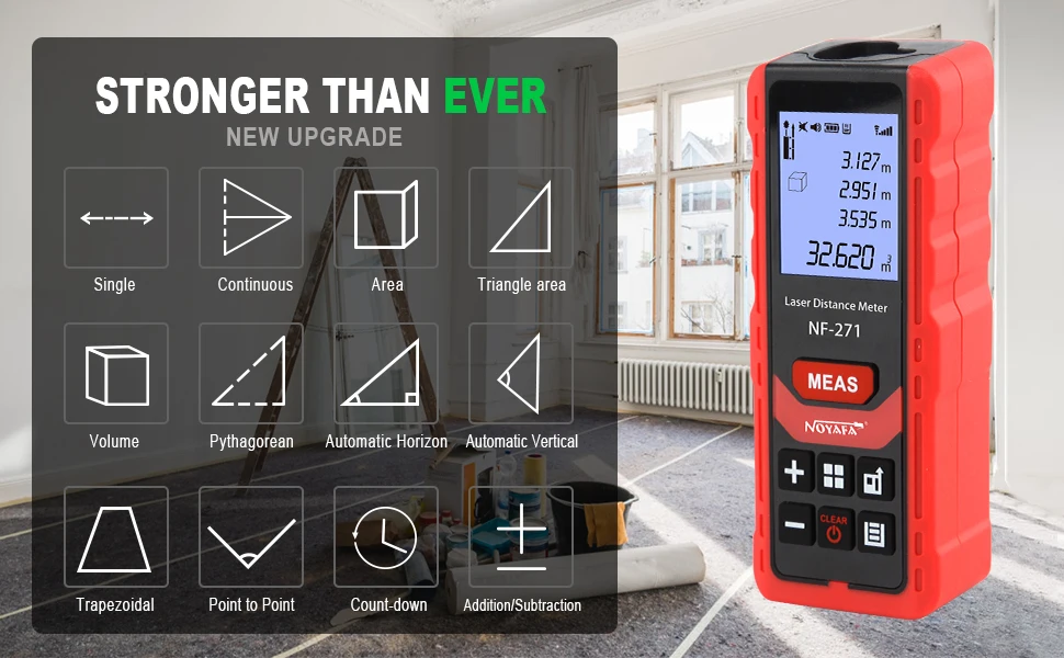 Handheld 80m Laser Distance Meter Length Volume Measurement Diastimeter NF-272L