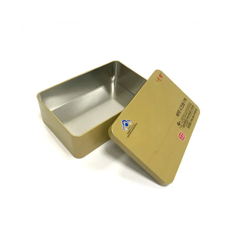 Custom  Recgangle Metal Box Powder Tin Box Food Grade Metal Tin Box