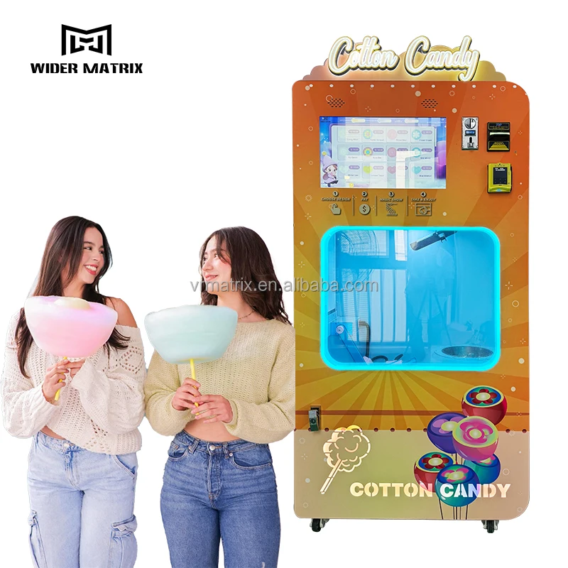 2024 Innovative Automatic Cotton Machine wm980 Intelligent Cotton Candy Vending Machine with Screen