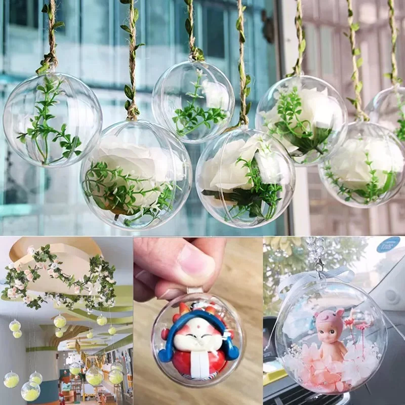Factory Price 4mm-20mm Openable Plain Display Sphere Giant Clear Plastic Acrylic Christmas Ball Ornaments For Gift