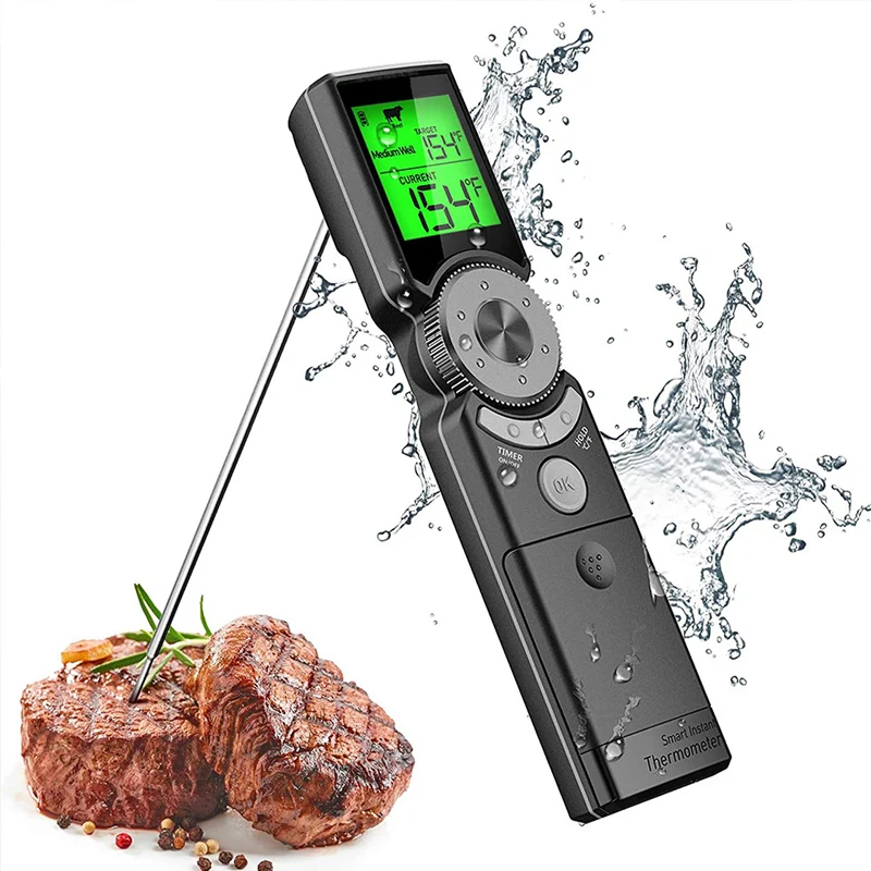 Новый цифровой кухонный зонд термометр для мяса мгновенное считывание водонепроницаемая домашняя печь домашних животных
