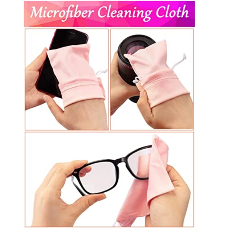 Wholesale Ready Goods 9*18cm soft drawstring custom microfiber eye glasses sunglasses bag pouch case