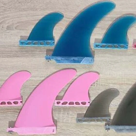 Best Polish 1+2 set Longboard Surf Fin Side Bits Fiberglass Single Fins Surfboard Fins Single