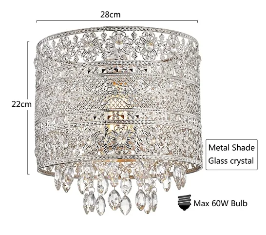 Round Shade Fitting Universal home decorative Sparkling Crystal Jewel Droplets Chandelier Ceiling pendant light