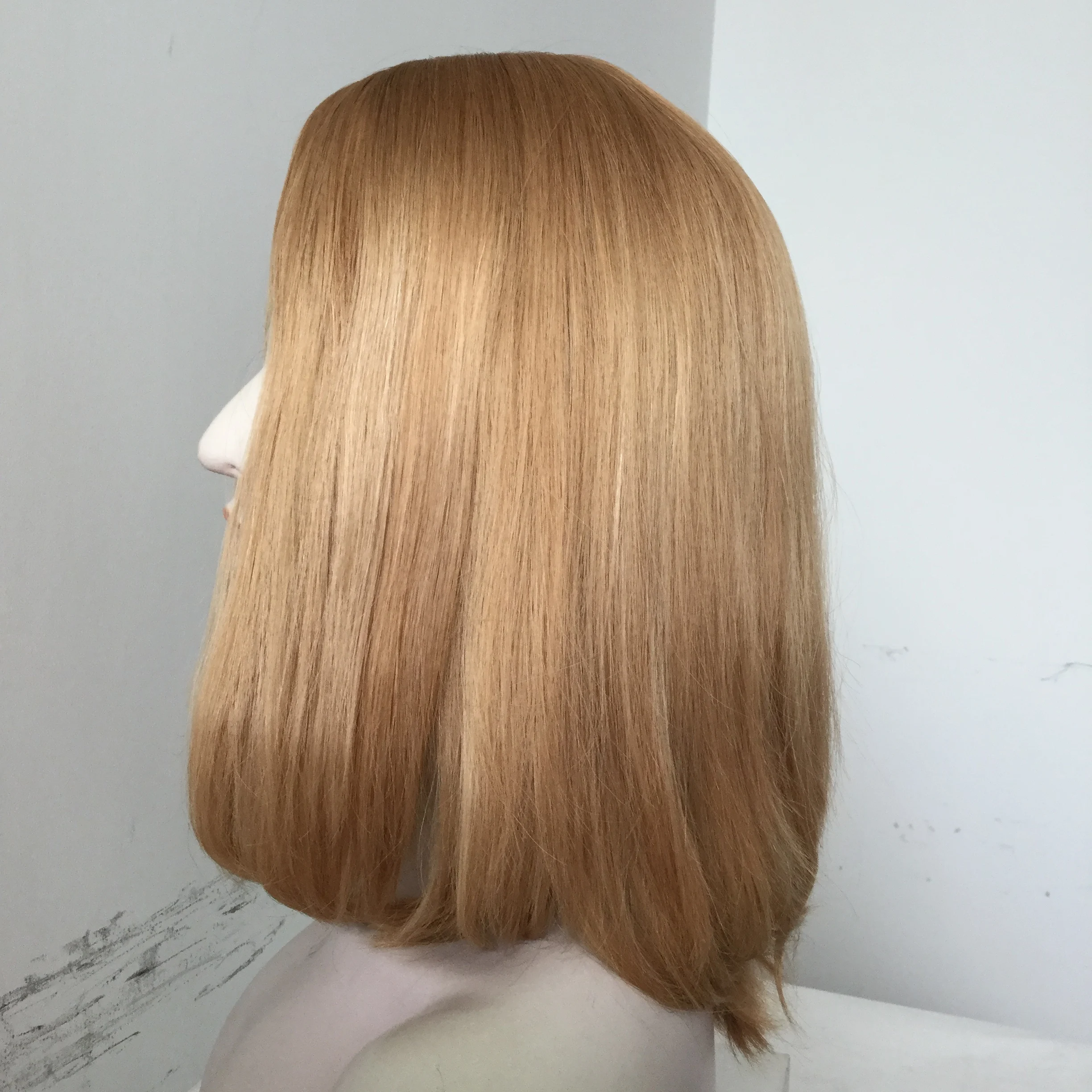 LBW Wholesale Price High Quality  Big Layer  Natural Color Swiss Lace Front 4*4 Skin Top Jewish Lace Front Wig