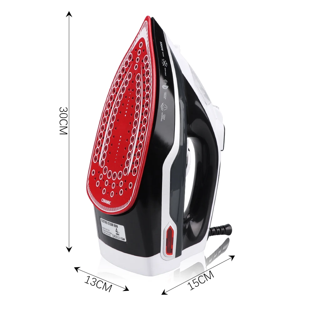 2200W 2400W Ceramic Soleplate Hand Held Household Vertical Professional Electric Steam  Iron for Clothes Anti Power Tank