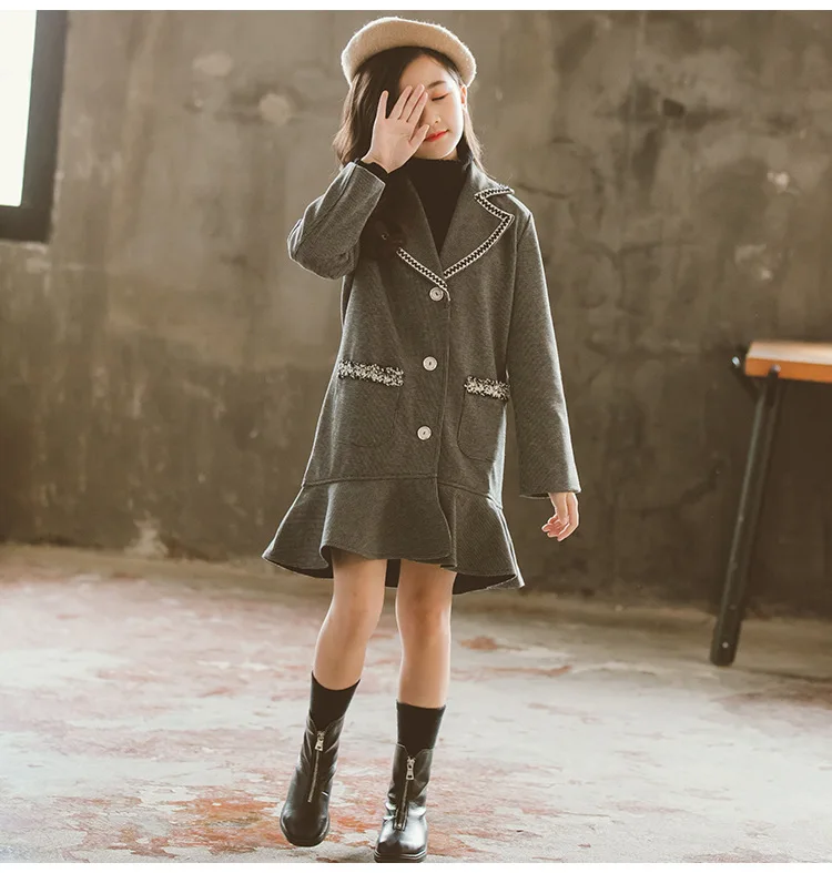 
Long sleeve Fashionable Cool wholesale teenage popular Autumn Out Travel coat girl for kids clothing 