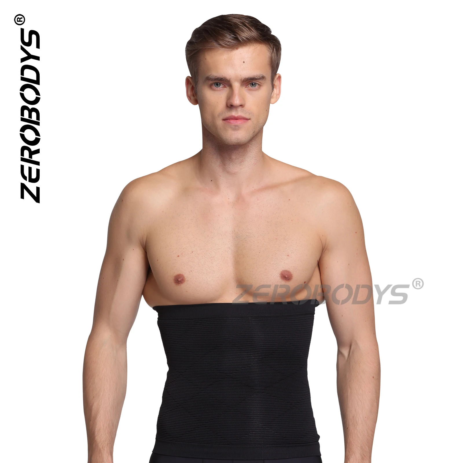 ZEROBODYS W046 Seamed 29cm High Ribbed Weave Abdomen Body Shaper Belt for Men