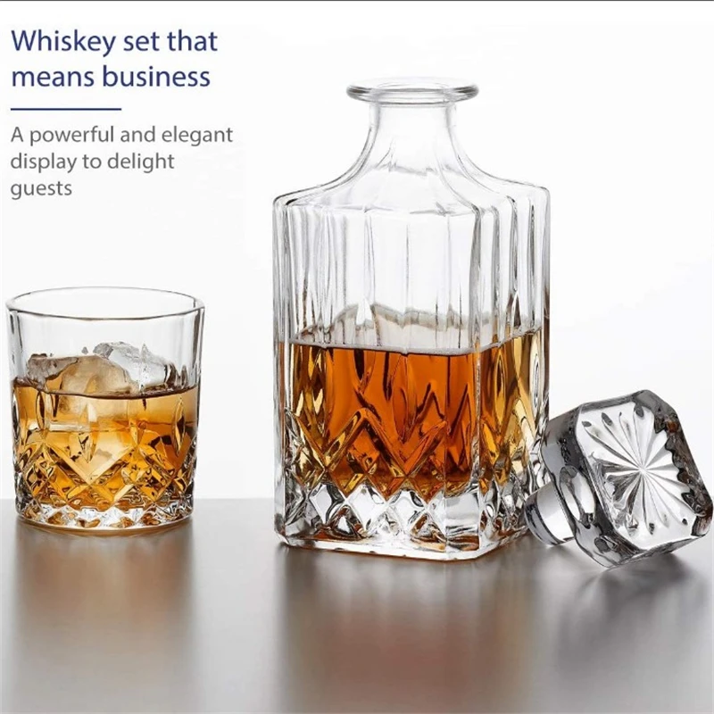 Lead Free Crystal Whiskey Decanter for Liquor Vodka Wine or Bourbon Irish Cut 750ml decanter whiskey