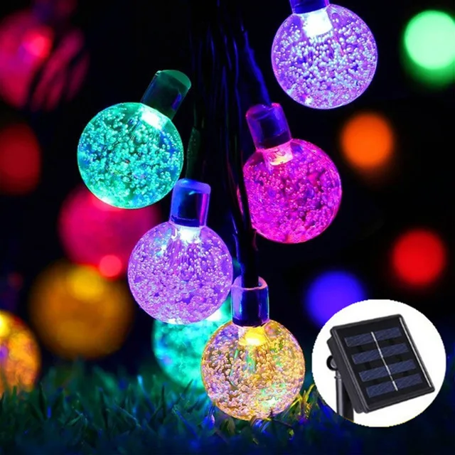 Ball LED Colorful light Outdoor Moisture-proof Crystal Globe Christmas clip string light bulb string