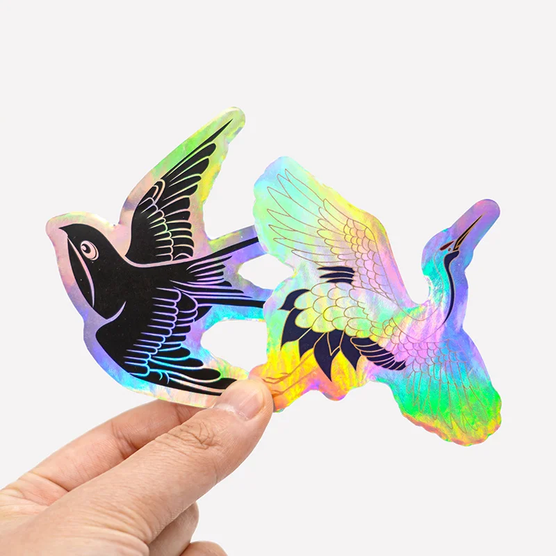 Customized reflective rainbow holographic sticker , laser prism holographic waterproof self-adhesive label