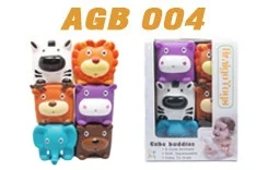 
PVC Water Squirting Toys Blocks Set Baby Bath Figure Animal Toy 