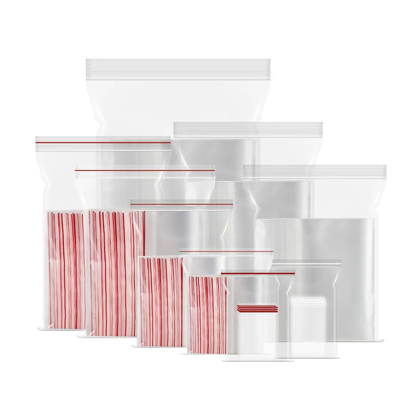 Custom Printed Double Zip Seal Ziplock Plastic Packaging LDPE Bag Pouches