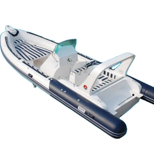 CE 7.6m hypalon material fiberglass hull inflatable rubber fishing cabin rib boat