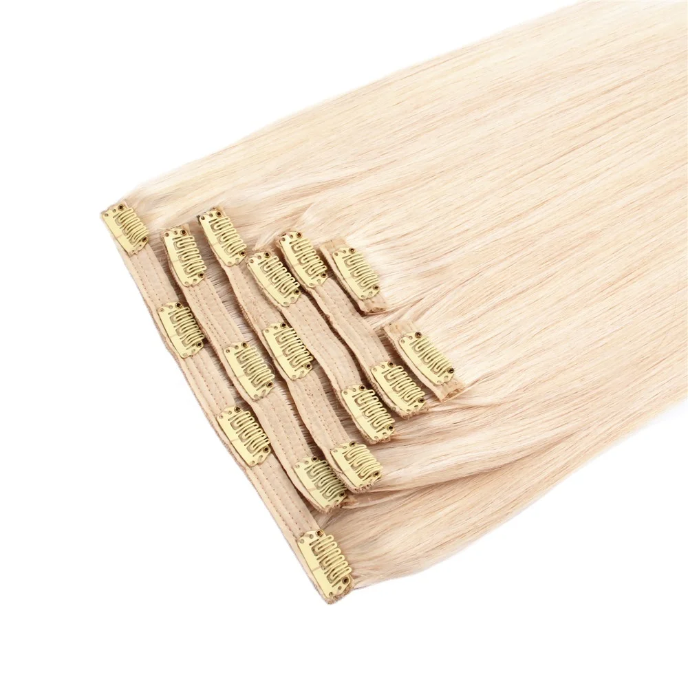 Wholesale Top Quality Remy Chinese Virgin Hair Extension Natural Straight Weave Clip In Hair