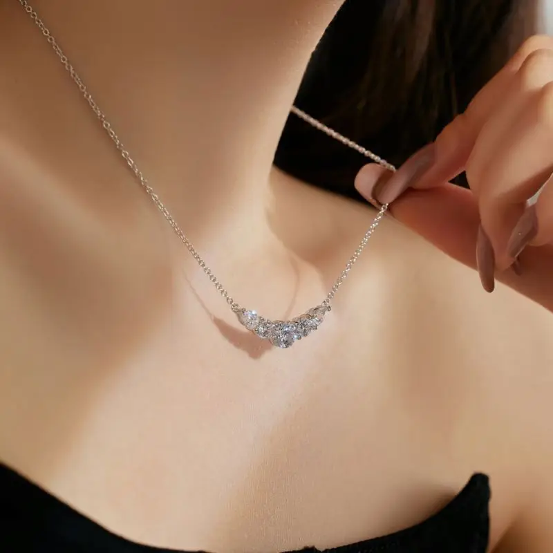 Dylam New Style Popular Customize S925 Sterling Silver Necklace Cubic Zircon Diamond 18K Gold Plated Necklaces For Women Chains