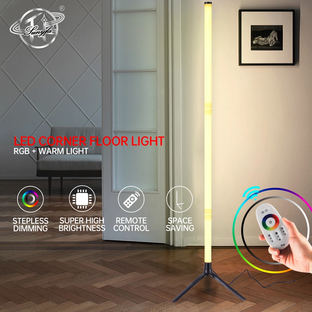 New Led modern indoor decoration light USB RGBW Color Changing Mood Lighting led Corner Floor Lamp with App and Remote Control