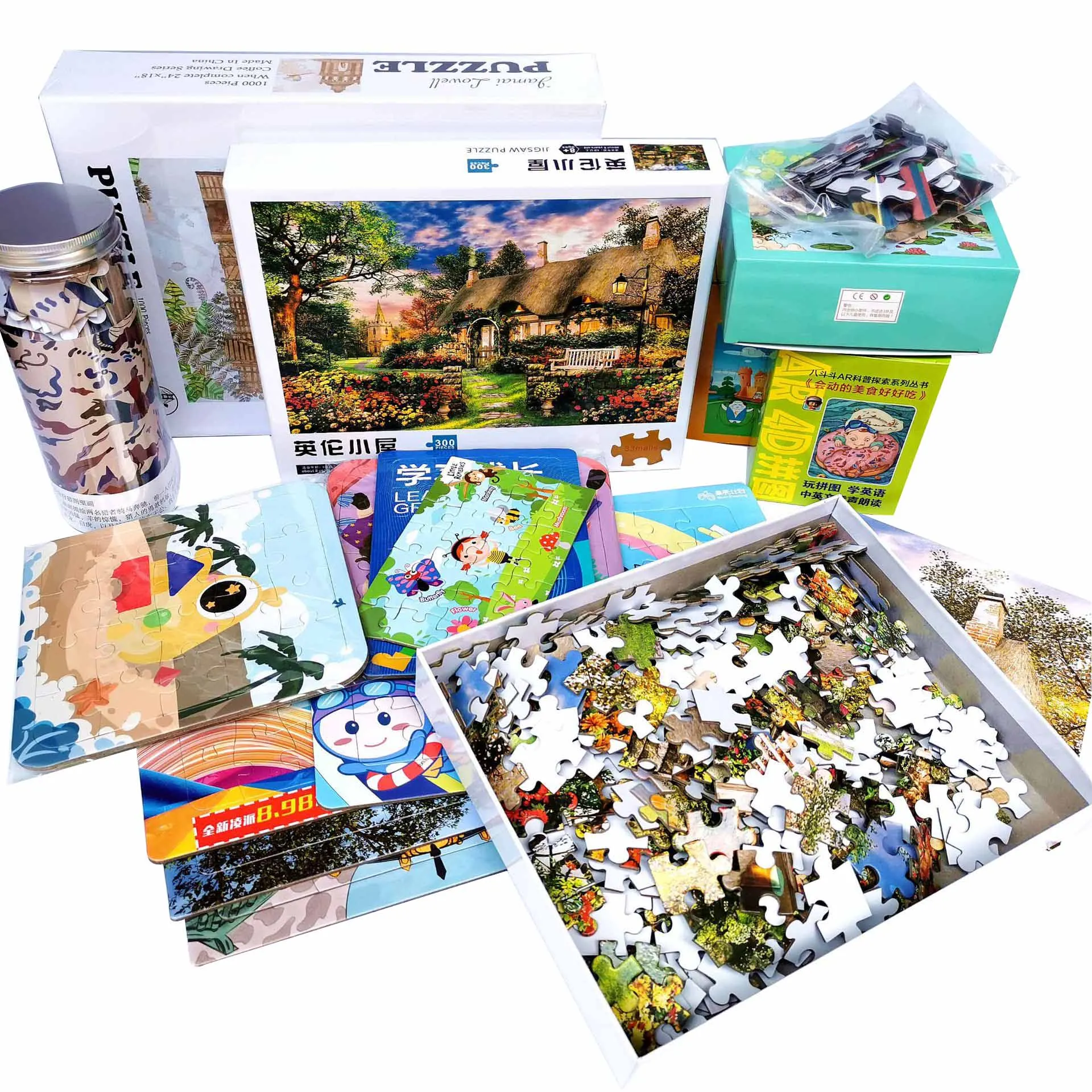 Logo printing paper cardboard 500/1000 pieces for adults jigsaw puzzle customized